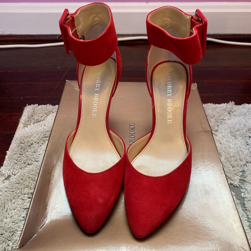 Audrey Brooke Red Suede heels